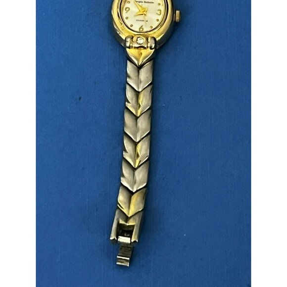 Vintage Womens Sergio Valente Quartz Watch Women's New battery Gold tone diamond - Picture 4 of 8